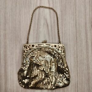 Vintage Silver Mesh Purse Handbag Clutch Short Chain Strap Retro Purse‎ Lined